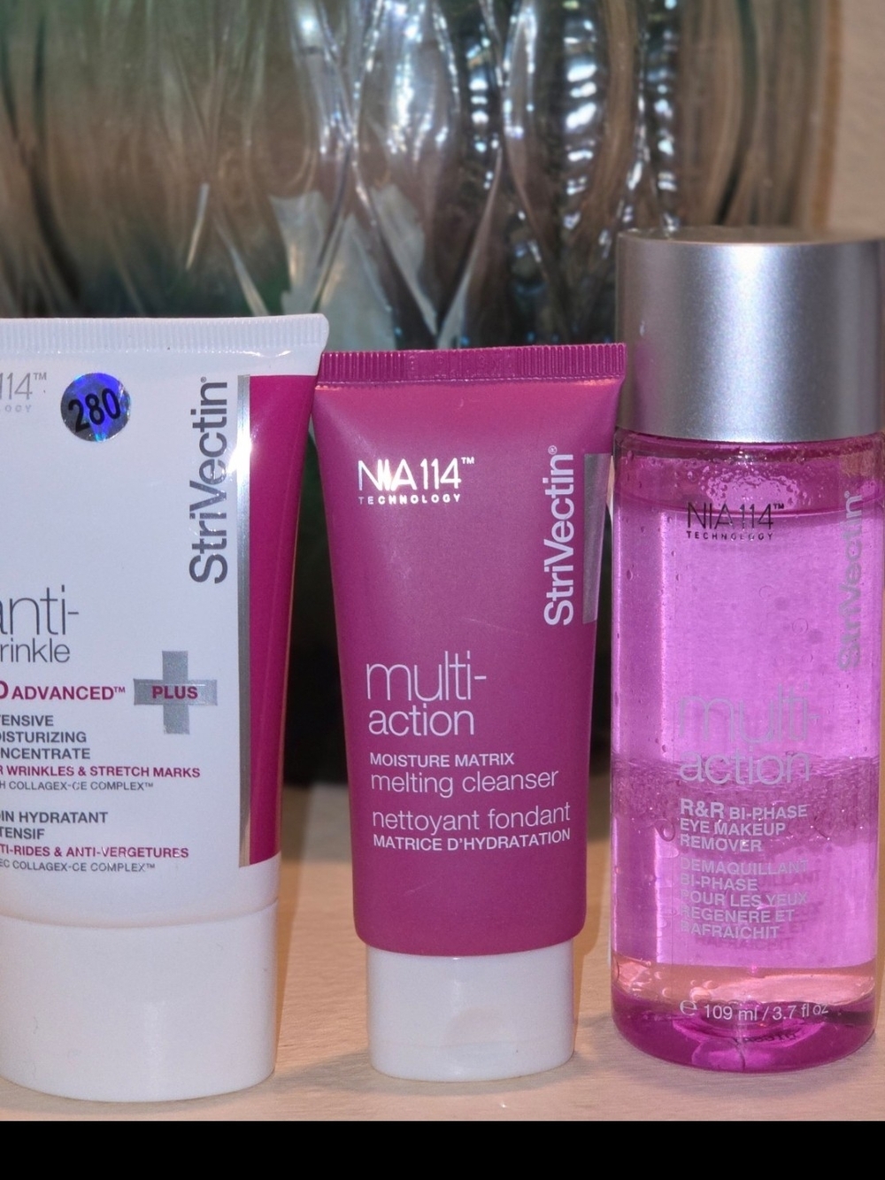 StriVectin Anti-Wrinkle SD Plus Cleanser Eye Makeup Remover Bundle 3 Pc